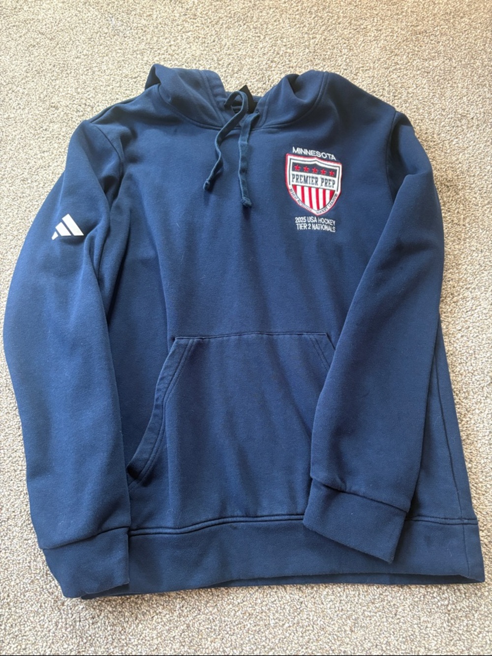 adidas Navy Minnesota Premier Prep Hooded Pullover